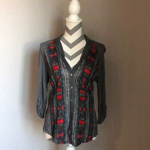 Anthropologie Embroidered Blouse